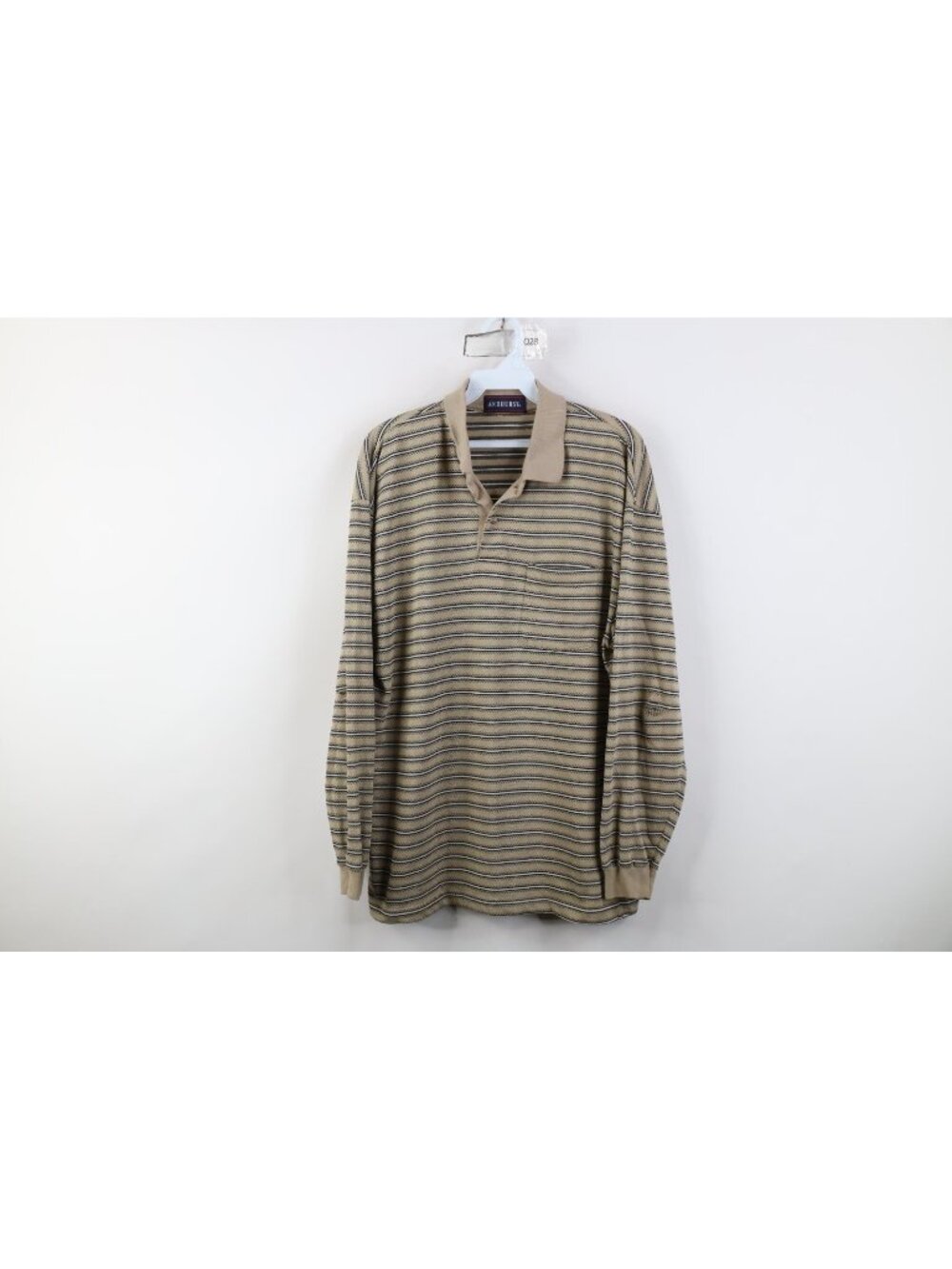 Vintage 90s Streetwear Mens Medium Striped Knit Long Sleeve Rugby Polo Shirt